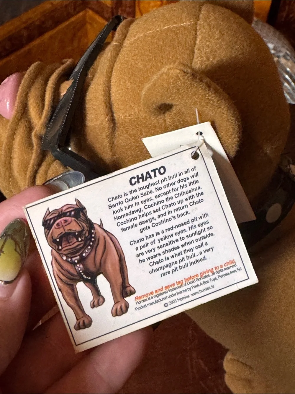 Homies Plush Bulldog Dog Toy in Tan with Sunglasses